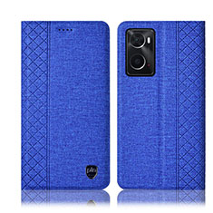 Funda de pano Cartera con Soporte H12P para Oppo A36 Azul