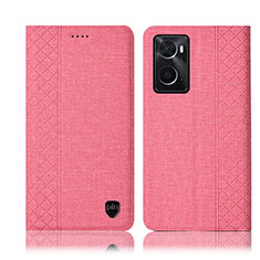 Funda de pano Cartera con Soporte H12P para Oppo A36 Rosa