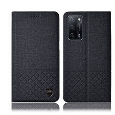 Funda de pano Cartera con Soporte H12P para Oppo A53s 5G Negro