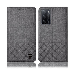 Funda de pano Cartera con Soporte H12P para Oppo A55 5G Gris