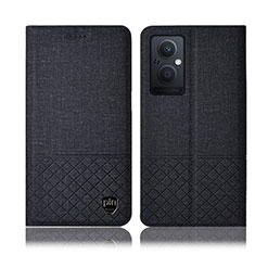 Funda de pano Cartera con Soporte H12P para Oppo F21 Pro 5G Negro