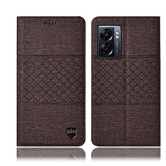 Funda de pano Cartera con Soporte H12P para Oppo K10 5G India Marron