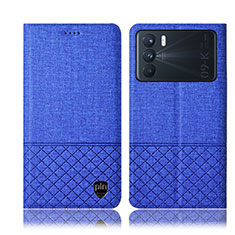 Funda de pano Cartera con Soporte H12P para Oppo K9 Pro 5G Azul