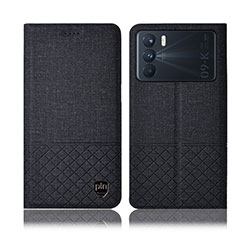 Funda de pano Cartera con Soporte H12P para Oppo K9 Pro 5G Negro