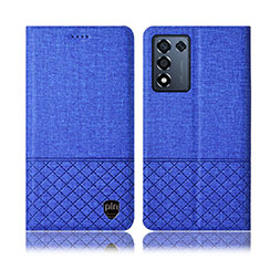 Funda de pano Cartera con Soporte H12P para Oppo K9S 5G Azul