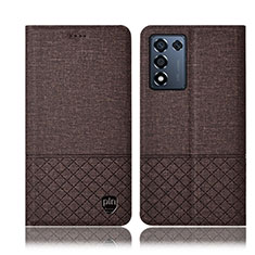 Funda de pano Cartera con Soporte H12P para Oppo K9S 5G Marron