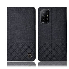 Funda de pano Cartera con Soporte H12P para Oppo Reno5 Z 5G Negro