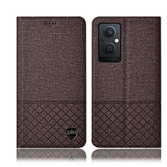 Funda de pano Cartera con Soporte H12P para Oppo Reno7 Z 5G Marron