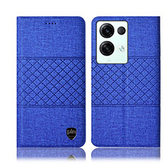 Funda de pano Cartera con Soporte H12P para Oppo Reno8 Pro 5G Azul