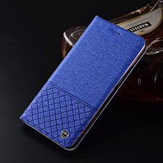 Funda de pano Cartera con Soporte H12P para Realme C20A Azul