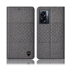 Funda de pano Cartera con Soporte H12P para Realme Q5i 5G Gris