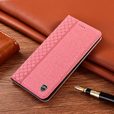 Funda de pano Cartera con Soporte H12P para Samsung Galaxy F52 5G Rosa