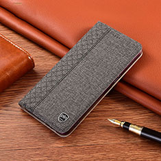 Funda de pano Cartera con Soporte H12P para Samsung Galaxy M22 4G Gris