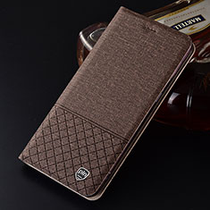 Funda de pano Cartera con Soporte H12P para Samsung Galaxy S21 Plus 5G Marron