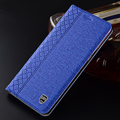 Funda de pano Cartera con Soporte H12P para Samsung Galaxy S21 Ultra 5G Azul