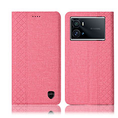 Funda de pano Cartera con Soporte H12P para Vivo iQOO 9 Pro 5G Rosa