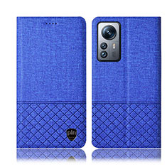 Funda de pano Cartera con Soporte H12P para Xiaomi Mi 12 5G Azul