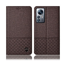 Funda de pano Cartera con Soporte H12P para Xiaomi Mi 12 5G Marron