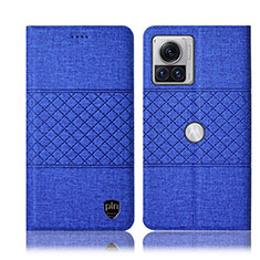 Funda de pano Cartera con Soporte H13P para Motorola Moto Edge 30 Ultra 5G Azul