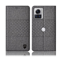 Funda de pano Cartera con Soporte H13P para Motorola Moto Edge 30 Ultra 5G Gris