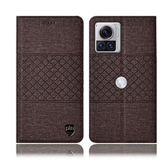 Funda de pano Cartera con Soporte H13P para Motorola Moto Edge 30 Ultra 5G Marron