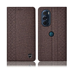 Funda de pano Cartera con Soporte H13P para Motorola Moto Edge Plus (2022) 5G Marron