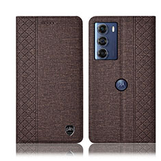 Funda de pano Cartera con Soporte H13P para Motorola Moto G200 5G Marron