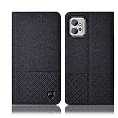 Funda de pano Cartera con Soporte H13P para Motorola Moto G32 Negro