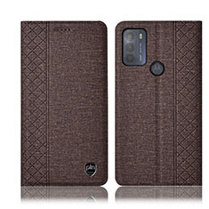 Funda de pano Cartera con Soporte H13P para Motorola Moto G50 Marron