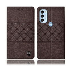 Funda de pano Cartera con Soporte H13P para Motorola Moto G71 5G Marron