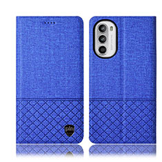 Funda de pano Cartera con Soporte H13P para Motorola Moto G71s 5G Azul