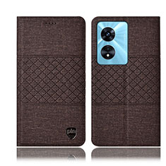 Funda de pano Cartera con Soporte H13P para Oppo A1 5G Marron