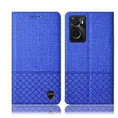 Funda de pano Cartera con Soporte H13P para Oppo A36 Azul