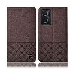 Funda de pano Cartera con Soporte H13P para Oppo A36 Marron