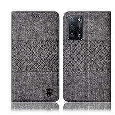 Funda de pano Cartera con Soporte H13P para Oppo A53s 5G Gris