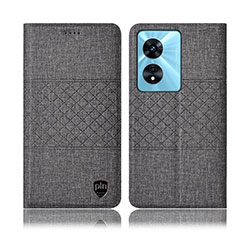 Funda de pano Cartera con Soporte H13P para Oppo A58 5G Gris