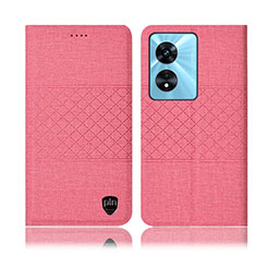 Funda de pano Cartera con Soporte H13P para Oppo A58 5G Rosa