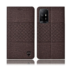 Funda de pano Cartera con Soporte H13P para Oppo A95 5G Marron