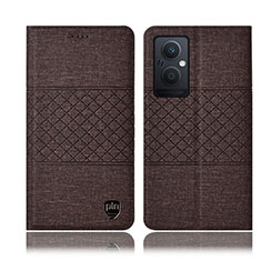 Funda de pano Cartera con Soporte H13P para Oppo F21 Pro 5G Marron