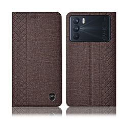 Funda de pano Cartera con Soporte H13P para Oppo K9 Pro 5G Marron