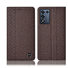 Funda de pano Cartera con Soporte H13P para Oppo K9S 5G Marron