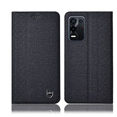 Funda de pano Cartera con Soporte H13P para Oppo K9X 5G Negro