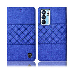 Funda de pano Cartera con Soporte H13P para Oppo Reno6 5G Azul