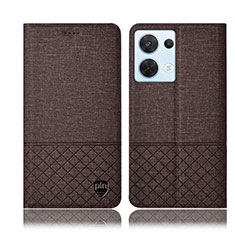 Funda de pano Cartera con Soporte H13P para Oppo Reno8 5G Marron