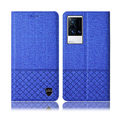 Funda de pano Cartera con Soporte H13P para Vivo iQOO 8 Pro 5G Azul