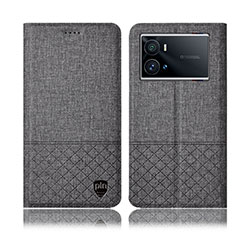 Funda de pano Cartera con Soporte H13P para Vivo iQOO 9 5G Gris