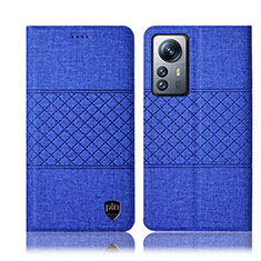 Funda de pano Cartera con Soporte H13P para Xiaomi Mi 12X 5G Azul