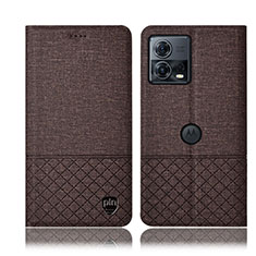 Funda de pano Cartera con Soporte H14P para Motorola Moto Edge 30 Fusion 5G Marron