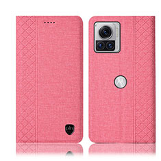 Funda de pano Cartera con Soporte H14P para Motorola Moto Edge 30 Ultra 5G Rosa