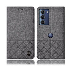 Funda de pano Cartera con Soporte H14P para Motorola Moto G200 5G Gris